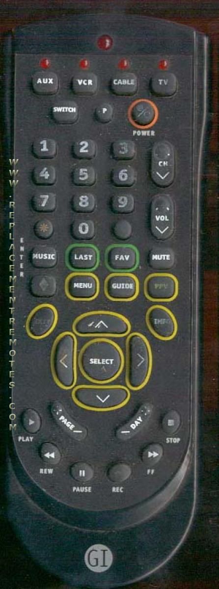 General Instrument GI1 Cable Remote Control