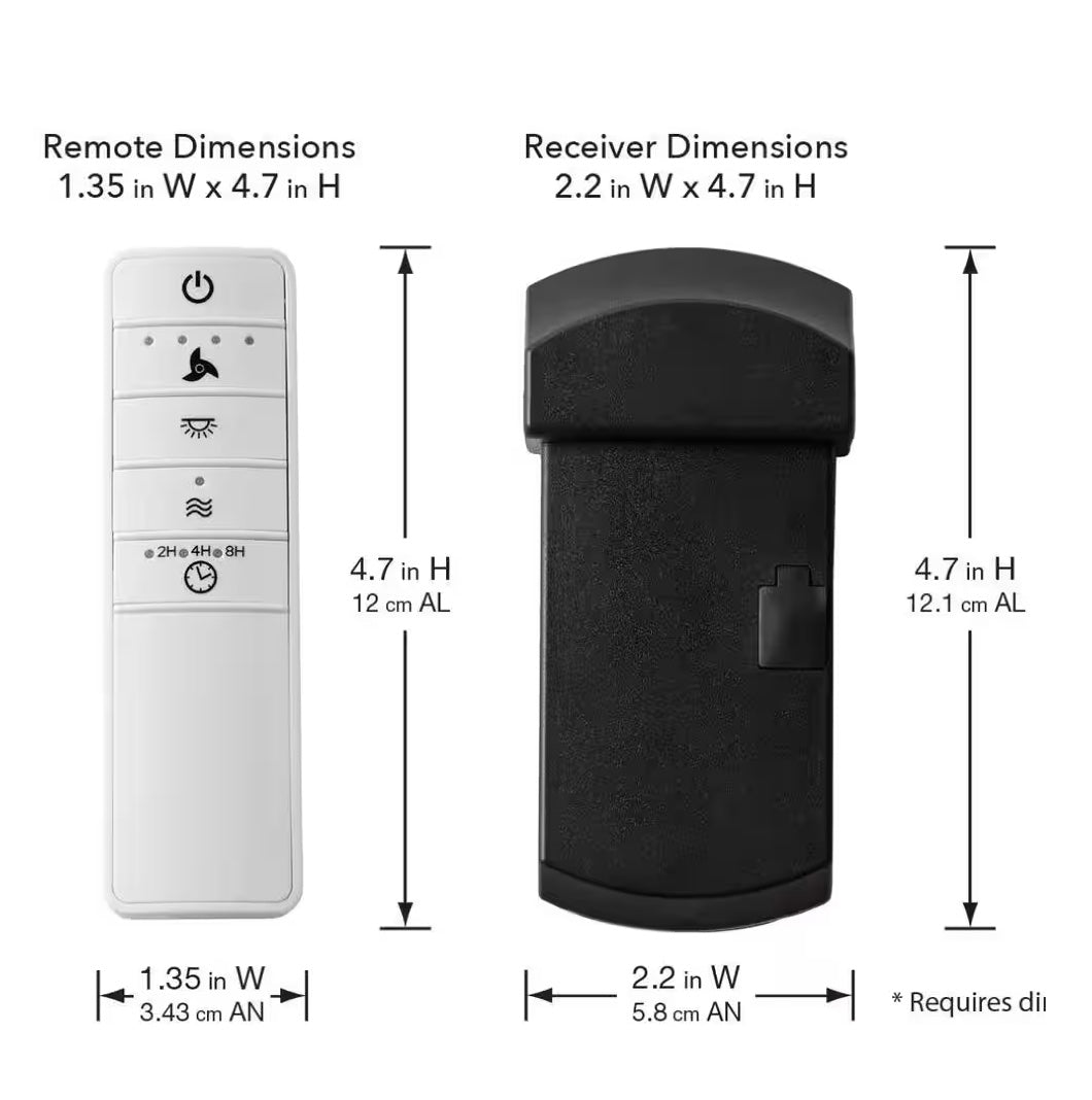 Hampton Bay Universal Smart Wi-Fi 76278 4-Speed Ceiling Fan Remote Control Kit – Compatible with AC Motor Fans via Hubspace