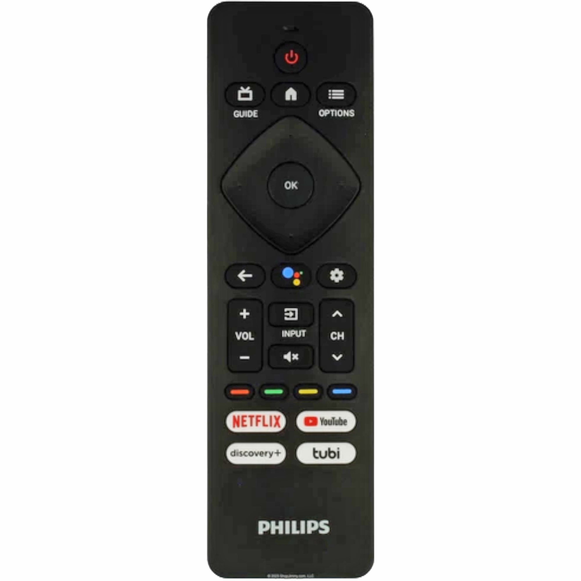 Télécommande Philips URMT26CND002 avec commande vocale Google TV - Netflix, YouTube, Discovery, Tubi - URMT26CND002