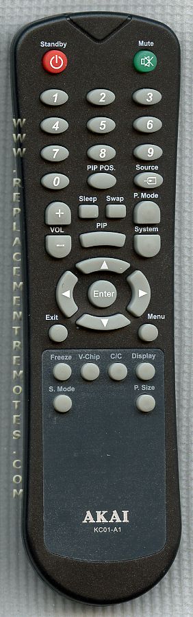 Akai KC01A1 TV Remote Control