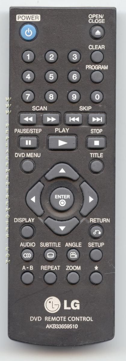 LG AKB33659510 DVD Remote Control