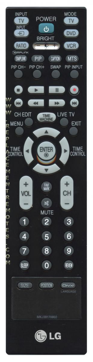 LG MKJ39170802 TV Remote Control