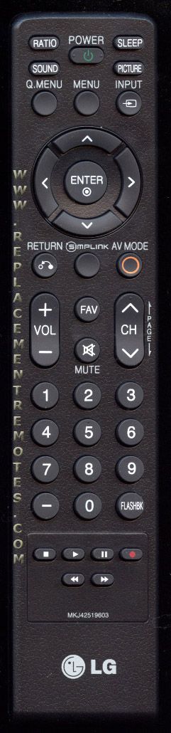 LG MKJ42519603 TV Remote Control