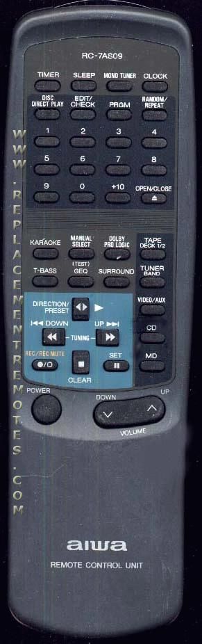 Aiwa 87NFR640010 Audio Remote Control