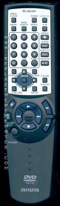 Aiwa RCAVL04 Audio Remote Control