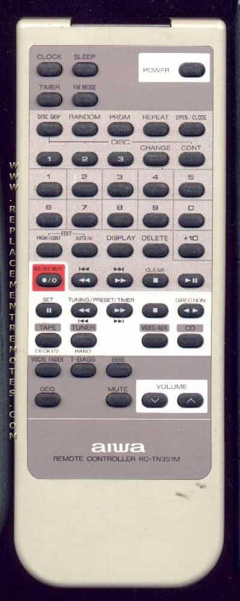 Aiwa RCTN351M Audio Remote Control