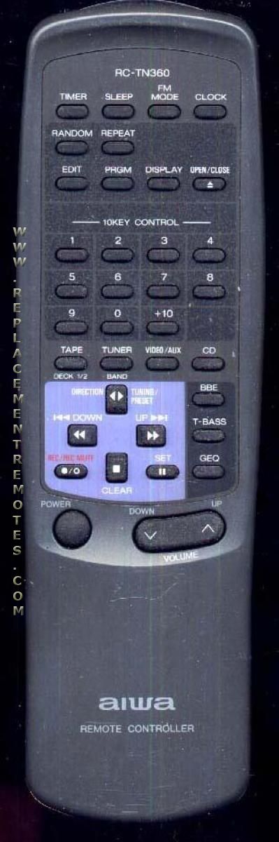 Aiwa RCTN360 Audio Remote Control