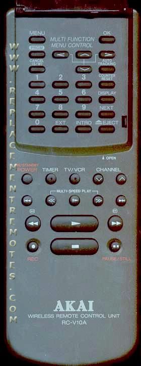 Akai RCV10A VCR Remote Control