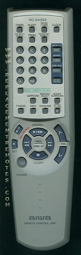 Aiwa RCZAS22 Audio Remote Control