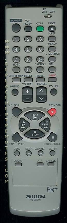 Aiwa RCZVC02 VCR Remote Control