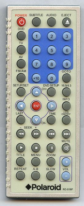 Polaroid RC518F TV/DVD Remote Control