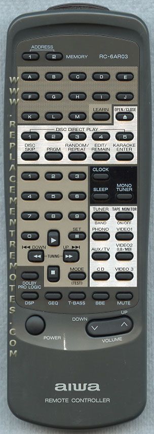 Aiwa RC6AR03 Audio Remote Control