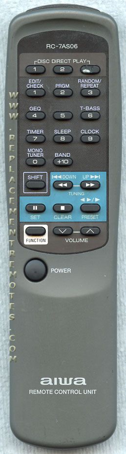 Aiwa RC7AS06 Audio Remote Control