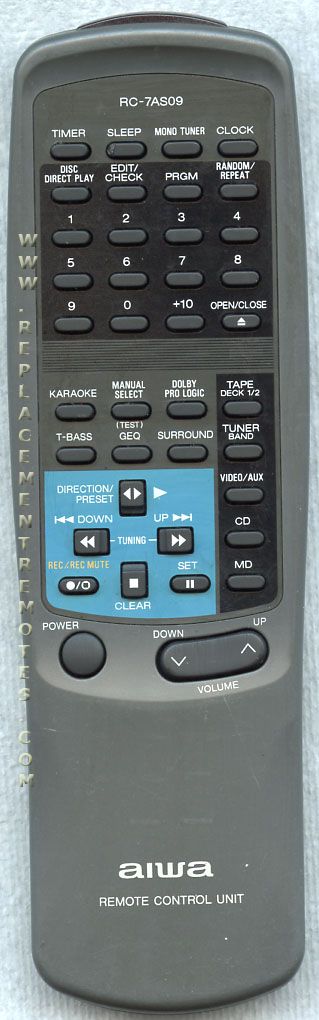 Aiwa RC7AS09 Audio Remote Control