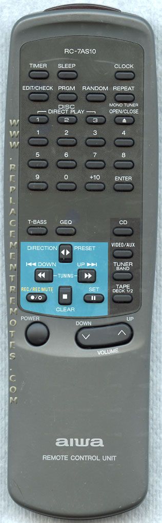 Aiwa RC7AS10 Audio Remote Control