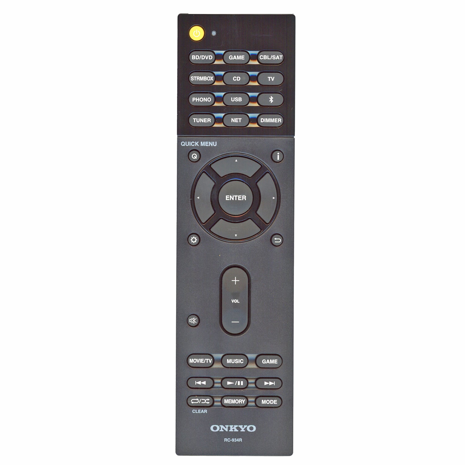 ONKYO RC934R A/V RECEIVER REMOTE CONTROL - 24140934