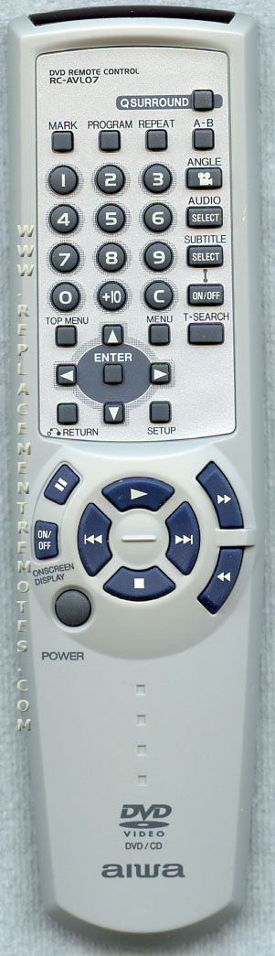 Aiwa RCAVL07 Audio Remote Control