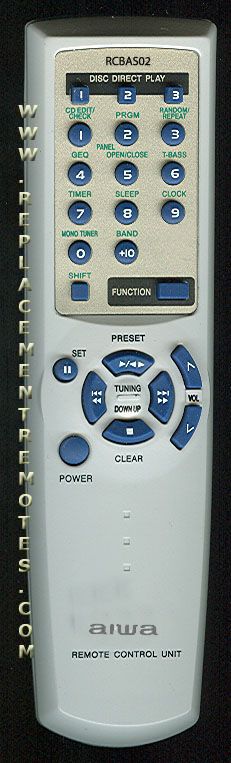 Aiwa RCBAS02 Audio Remote Control