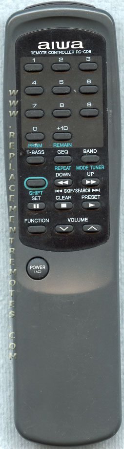 Aiwa RCCD6 Audio Remote Control