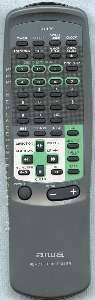 Aiwa RCL70 Audio Remote Control