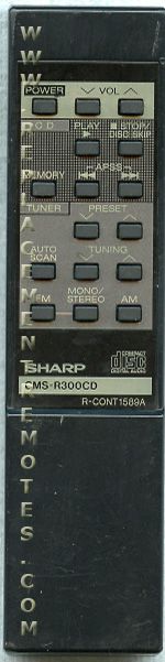 Sharp 92LRCONT1589A Audio Remote Control