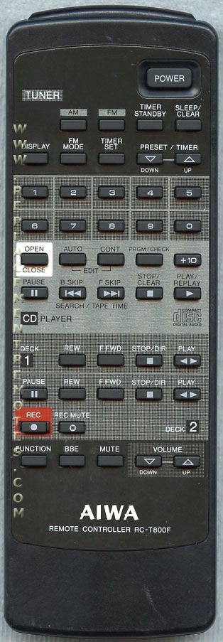 Aiwa RCT800F Audio Remote Control