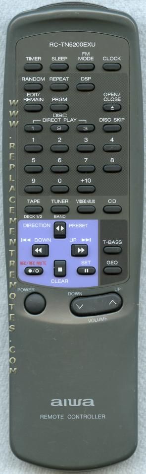 Aiwa RCTN5200EXU Audio Remote Control