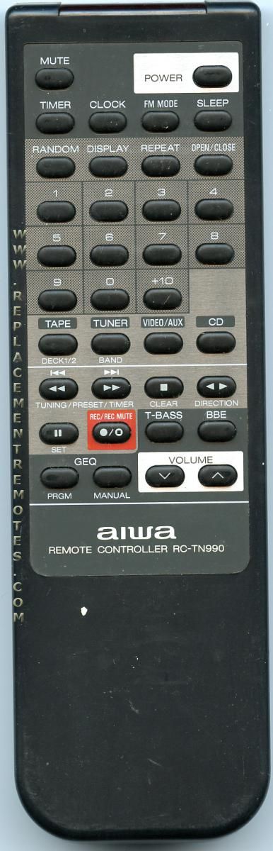 Aiwa RCTN990 Audio Remote Control