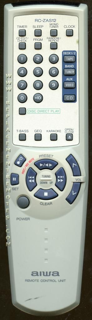 Aiwa RCZAS12 Audio Remote Control