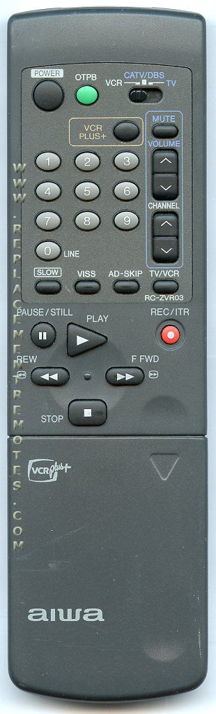 Aiwa RCZVR03 VCR Remote Control