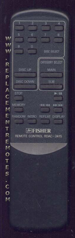 Fisher RDAC2415 Audio Remote Control