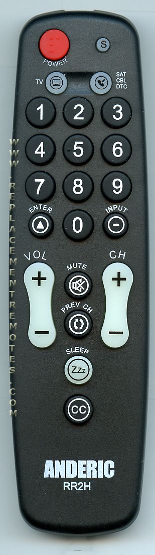 Anderic RR2H for TV/Cable 2-Device Universal Remote Control