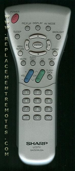 Sharp GA293WJSA TV Remote Control