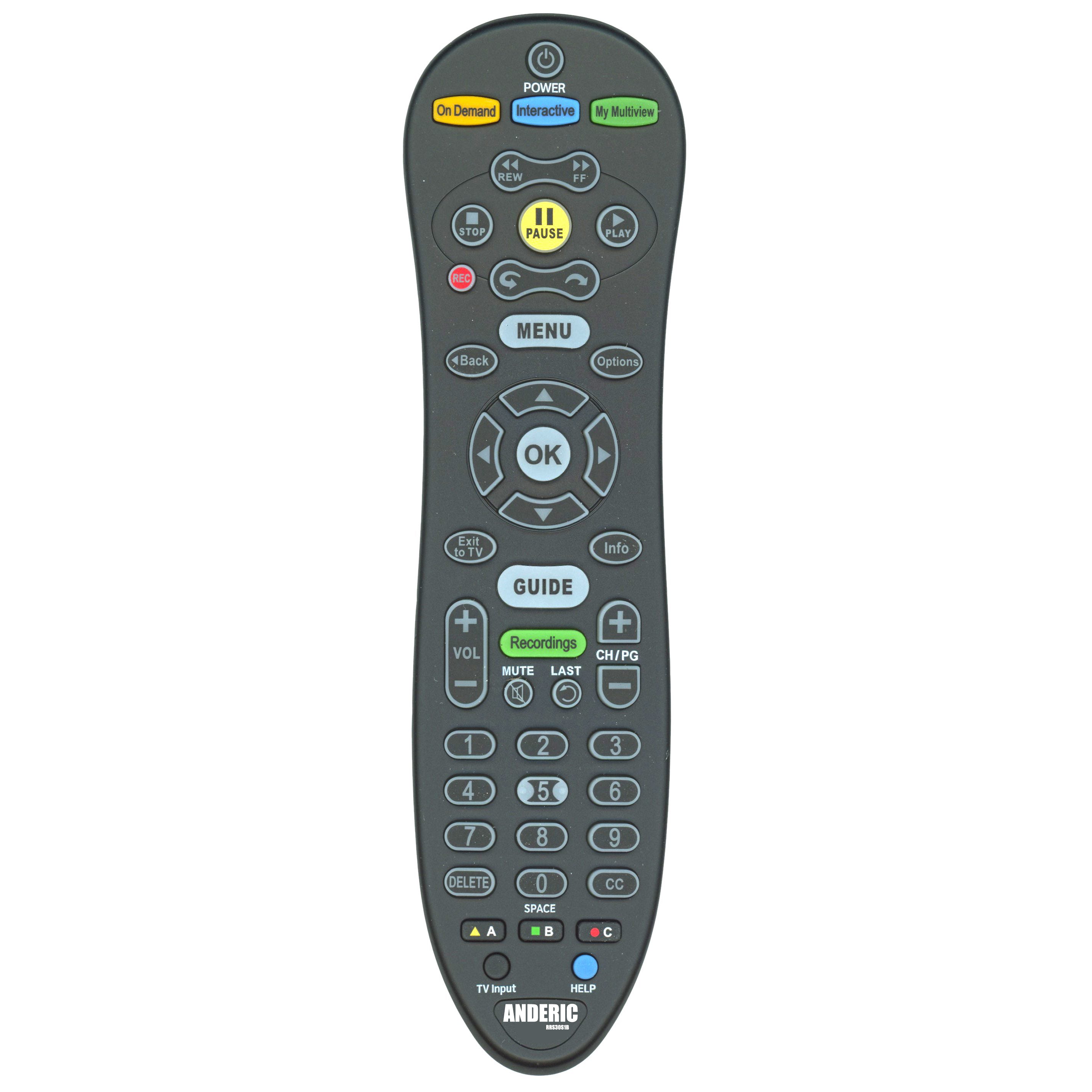 Anderic S30-S1B for AT&T U-VERSE Cable Remote Control - 5601BC0001R - RRS30S1B