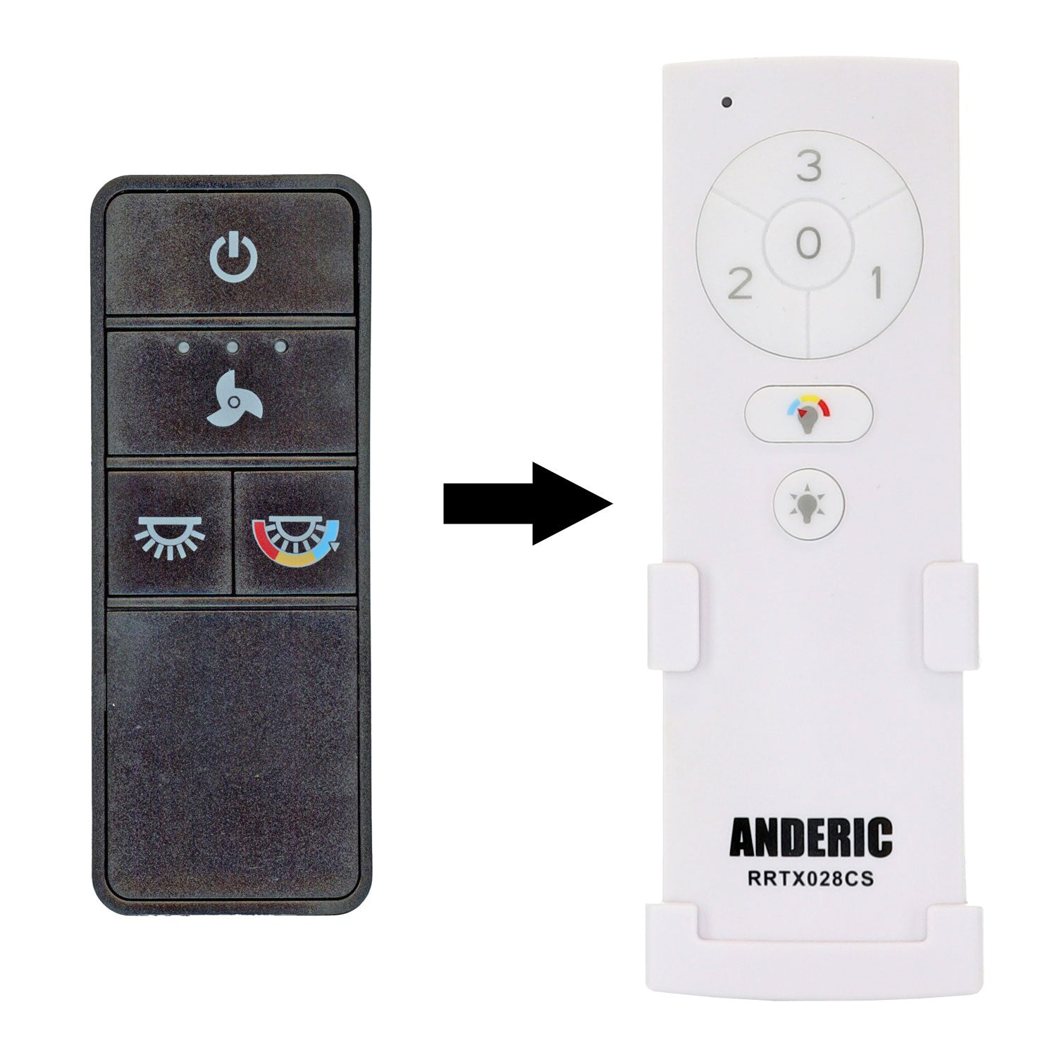 Anderic TX028C-S For Hampton Bay and Home Decorators Collection Ceiling Fan Remote Control - RRTX028CS