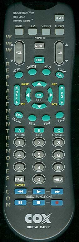 Cox RTU493 Cable Remote Control