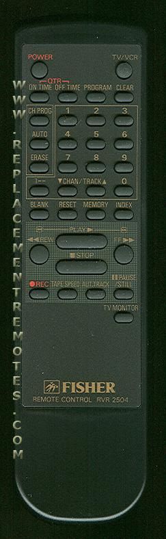 Fisher RVR2504 VCR Remote Control