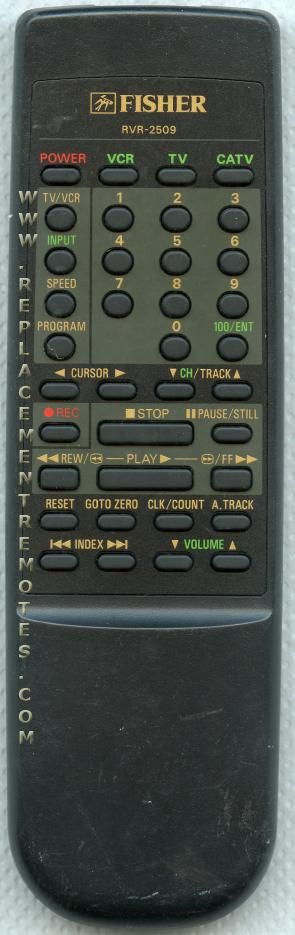 Fisher RVR2509 VCR Remote Control