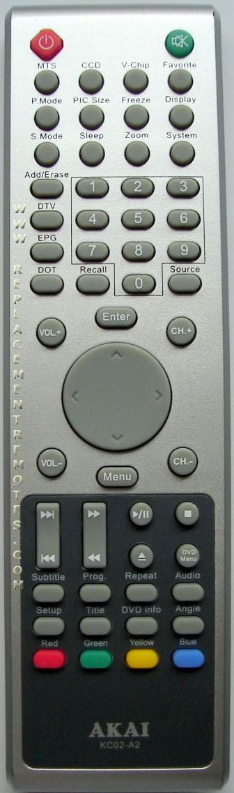 Akai KC02A2 TV Remote Control