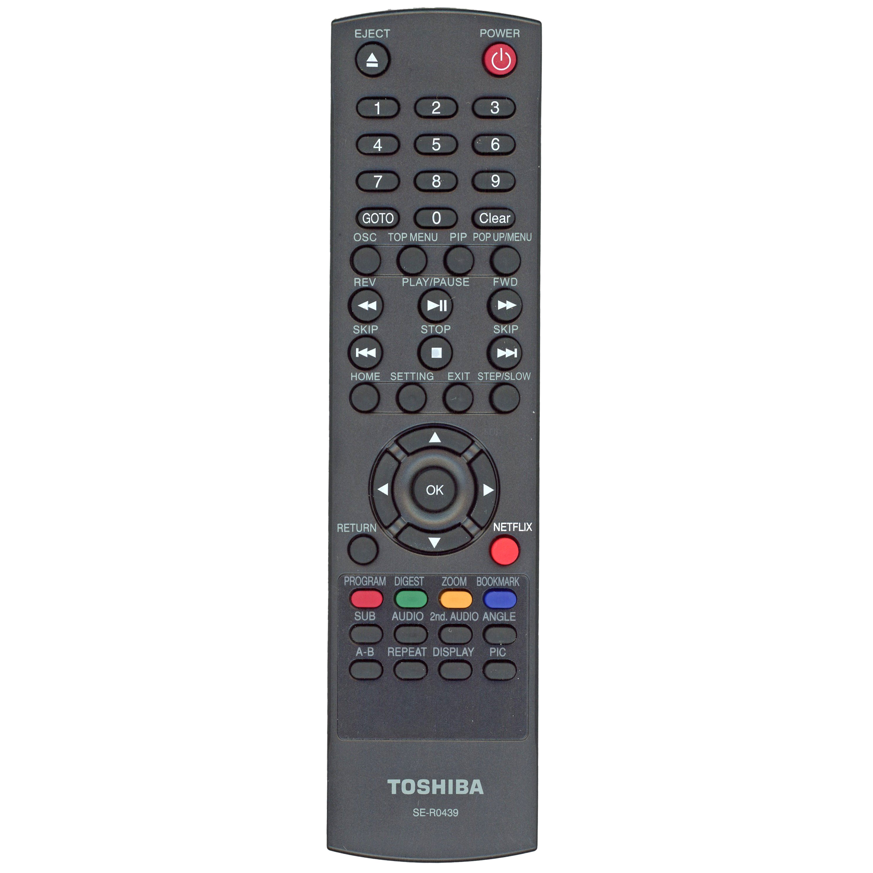 Toshiba SE-R0439 Media Box and Blu-ray Disc Player Remote Control - AH701131