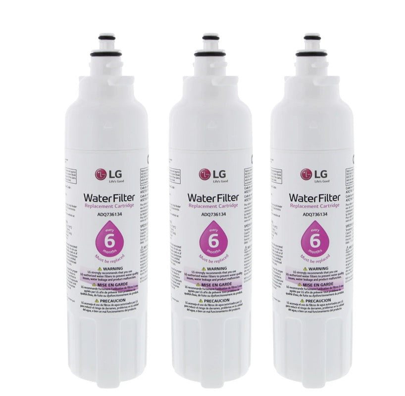 LG LT800P 3-Pack Genuine Refrigerator Water Filters - ADQ75795104