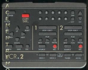 GoVideo VCR2 VCR Remote Control