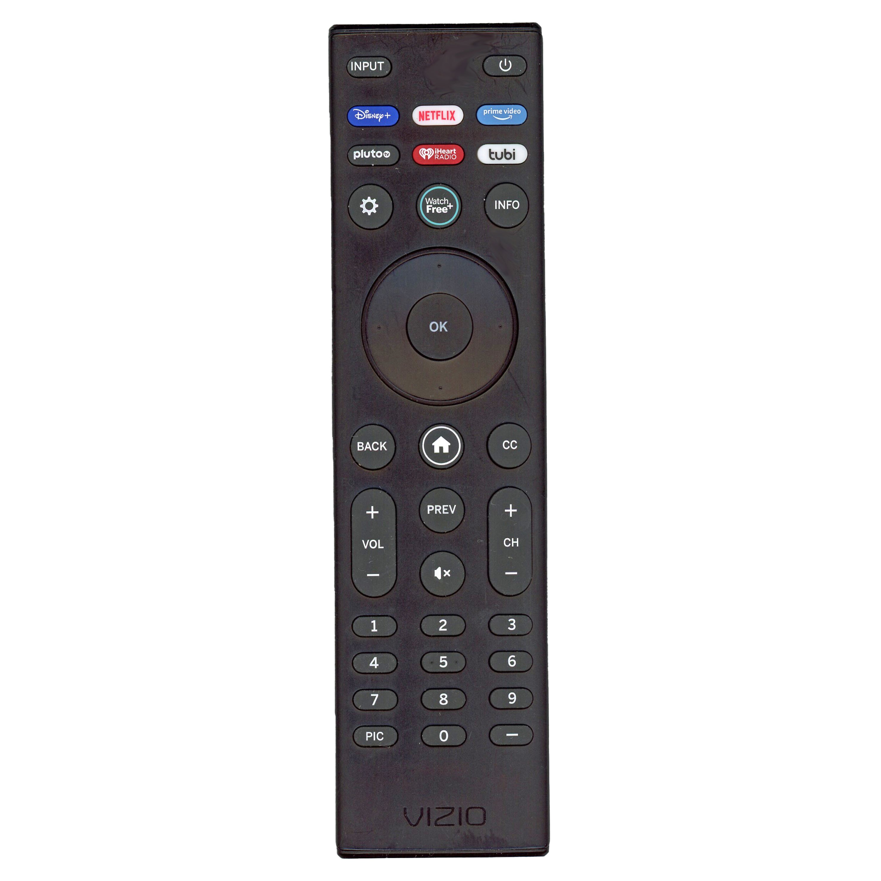 Vizio XRT140V4 Smartcast TV Remote Control - Disney +, Netflix, Prime Video, Pluto, Iheart Radio, Tubi - XRT140V4