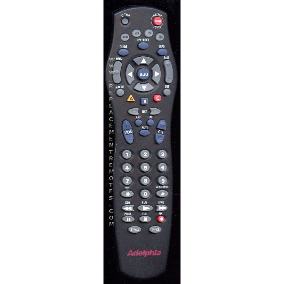 Adelphia URC4ACXXXB05 Cable Remote Control