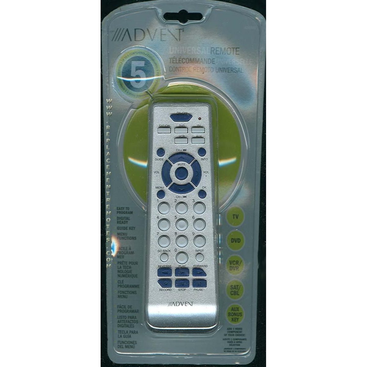 Advent ADR560 5-Device Universal Remote Control