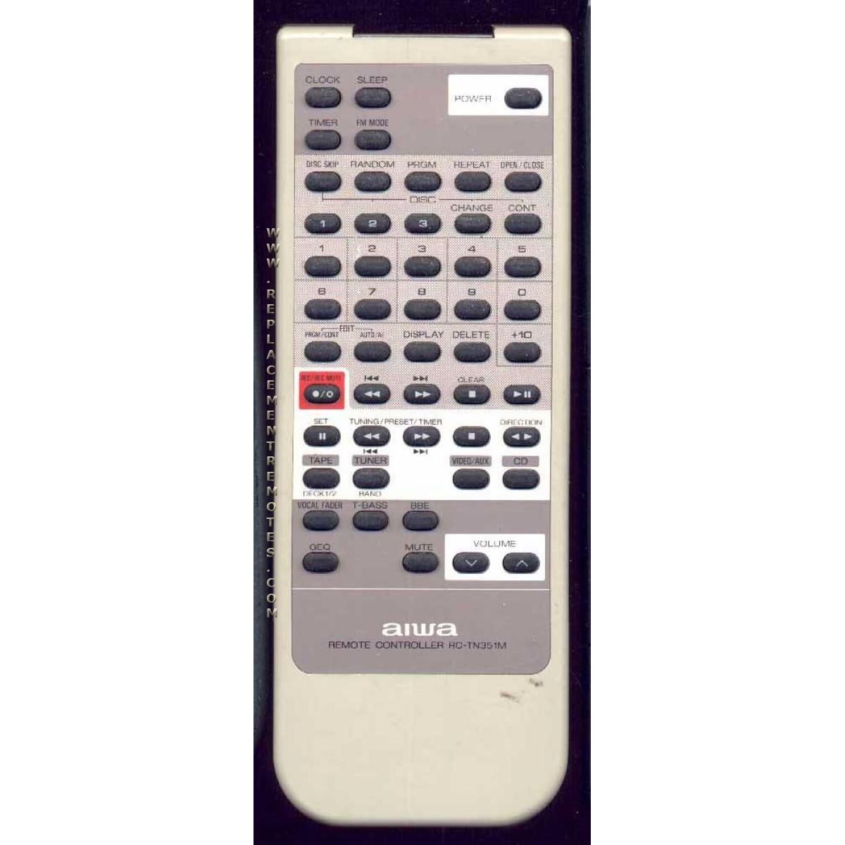 Aiwa RCTN351M Audio Remote Control