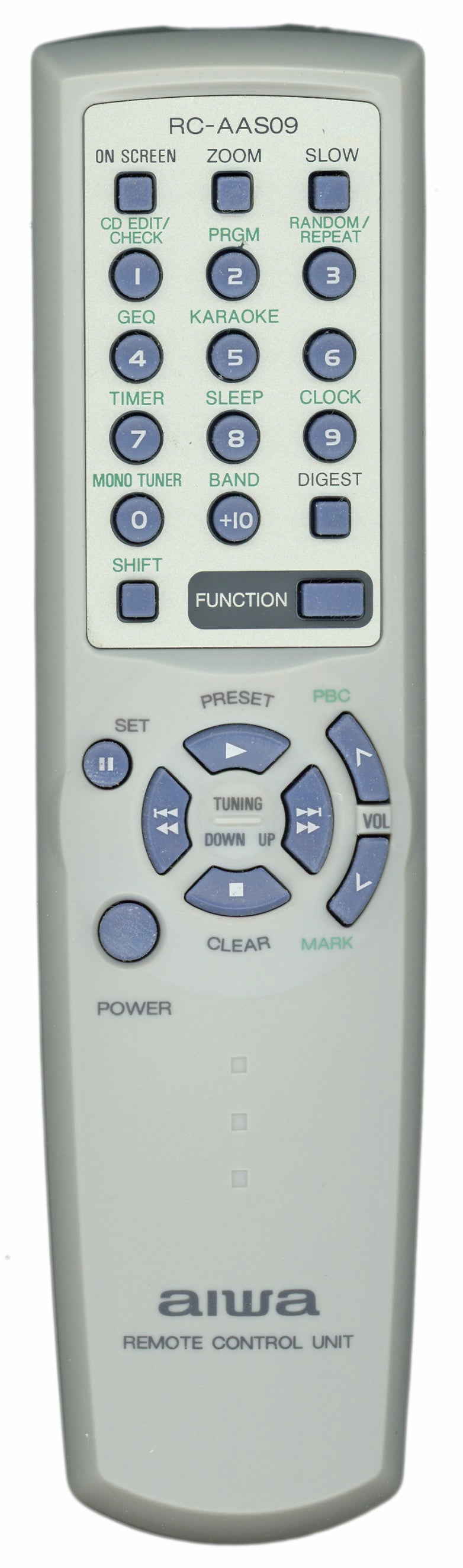 Aiwa RCAAS09 Audio Remote Control