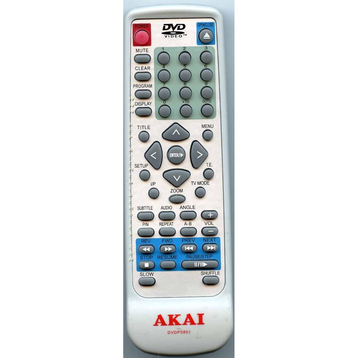 Akai DVDP5851 DVD Remote Control