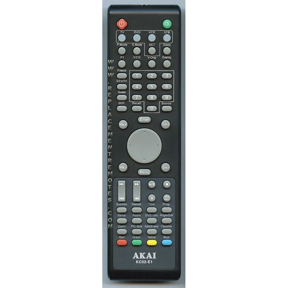 Akai KC02E1 TV/DVD Remote Control