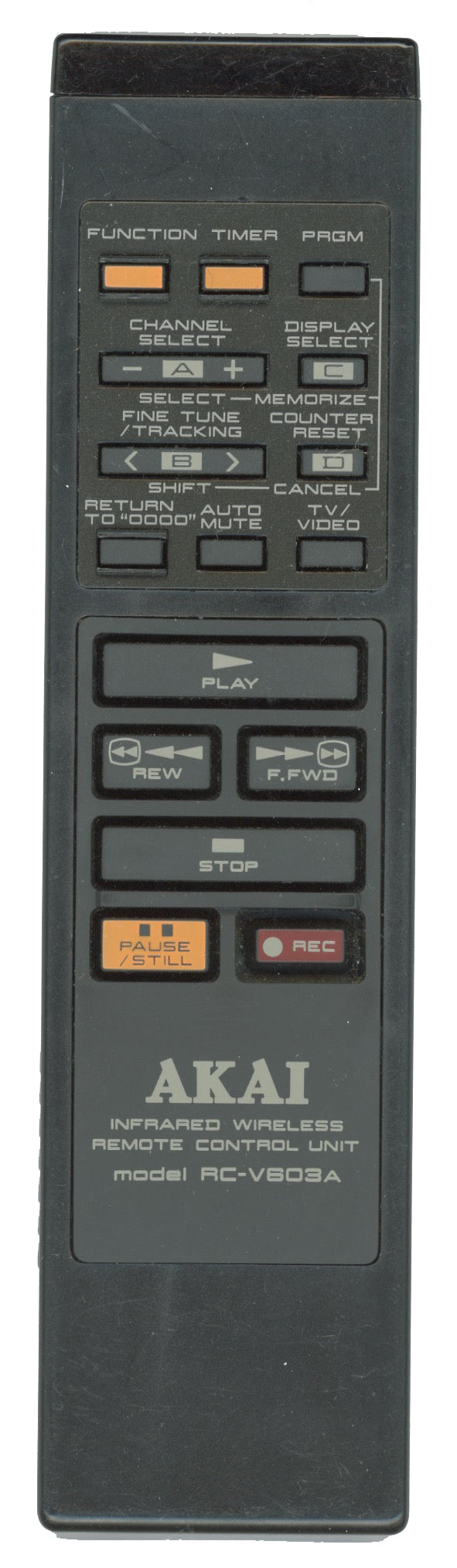 Akai RCV603A VCR Remote Control